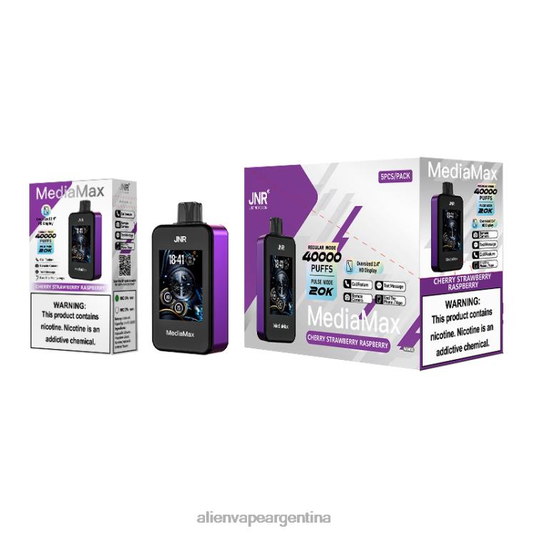 JNR Vapes Website cereza fresa frambuesa | JNR MediaMax bocanada de 40k B286414